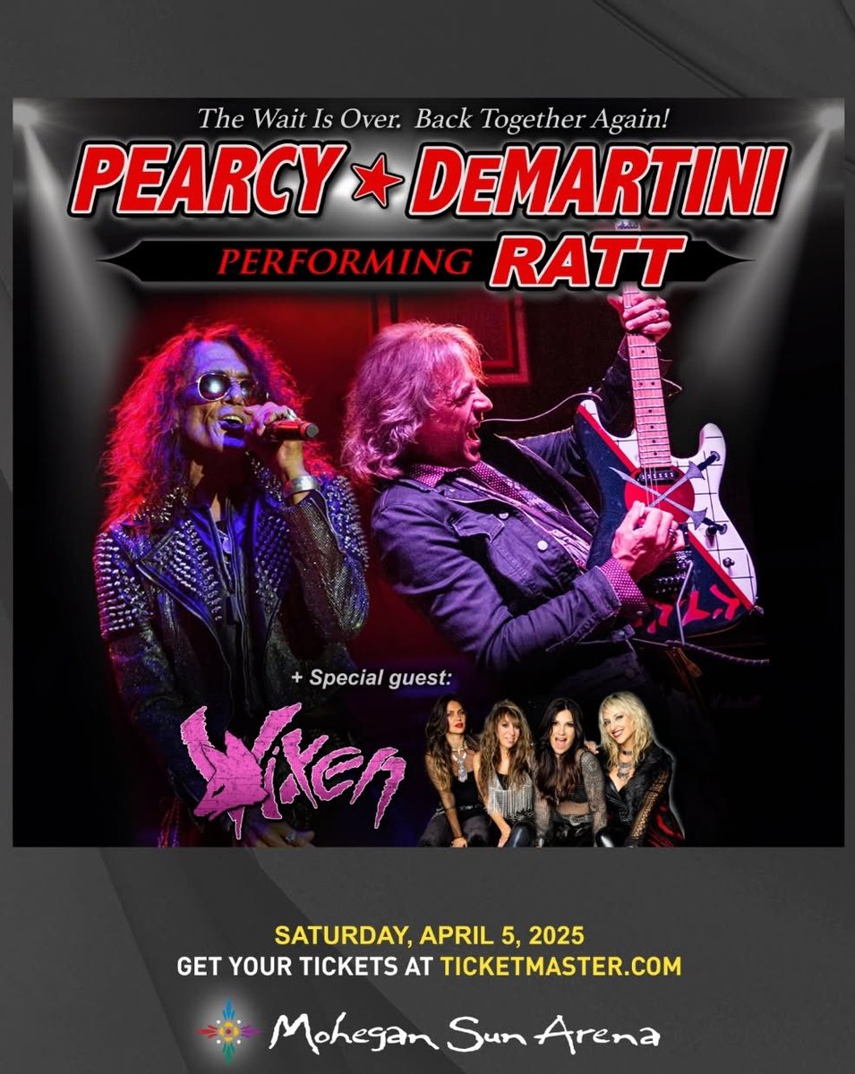 You got that right! Just announced! A special warm up show for <a href="/M3RockFestival/">M3 Rock Festival</a>  Sat. April 5, 2025 
“PEARCY | DE MARTINI” 2025 performing the music of RATT <a href="/MoheganSun/">Mohegan Sun ☀️</a> <a href="/MoheganSunAren1/">Mohegan Sun Arena</a> We just made the gig a little more RATT n’ ROLL.  <a href="/theRATTpack/">RATT</a> See everybody there, if you’re