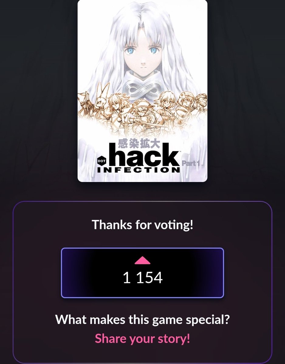 #GOG has done amazing work with game preservation and the dreamlist is an amazing way to get more fire power to bringing at least the 1st 4 games to digital. If you haven't already, vote!

gog.com/dreamlist/game…

<a href="/bnei876/">バンダイナムコエンターテインメント公式</a>  #dothack20th #ドットハック #Dothack #Dothackers