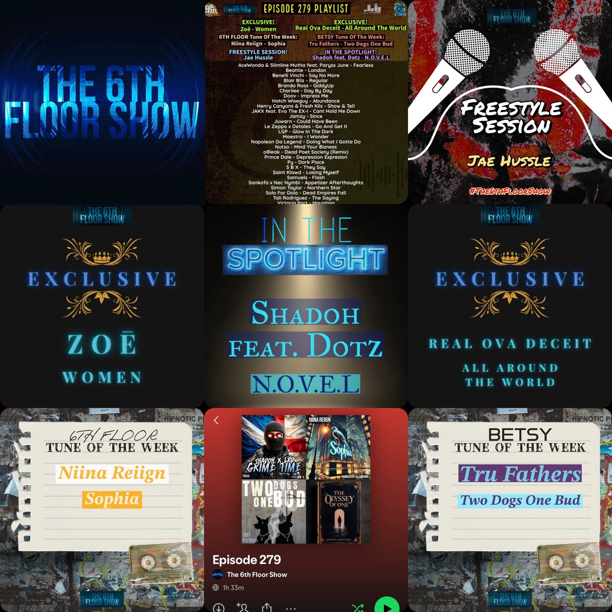 The6thFloorShow's tweet photo. Episode 279 #OutNow feat #Exclusives from @RealOvaDeciet &amp; Zoē #InTheSpotlight from @TheRealShxdoh &amp; #TuneOfTheWeek picks from Niina Reiign &amp; Tru Fathers #The6thFloorShow

https://t.co/buJ1V6wi0d

https://t.co/tjb0jsRRWt

https://t.co/gF0WR4CWGi

https://t.co/HjBTAdjRtf https://t.co/EAxqis1ibH