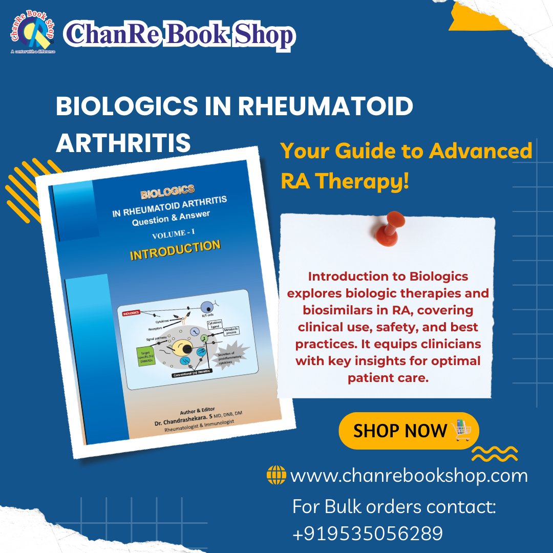 ChanRecricr2002's tweet photo. 🔬 Biologics in Rheumatoid Arthritis – Your expert guide to RA treatment!
📖 Dive into the latest biologic therapies and improve patient outcomes. A must-read for healthcare professionals!
🌟 Order now: https://t.co/cJ7tZCmx4n
#Rheumatology #Arthritis #MedicalBooks #Biologics #RA https://t.co/U1gr7Z3fDi
