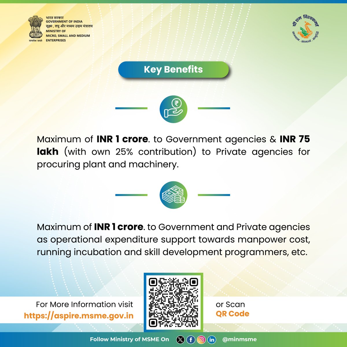 minmsme's tweet photo. ASPIRE, sets up a network of Livelihood Business Incubators, predominantly in the rural and underserved areas, to promote innovation and accelerate entrepreneurship.
#MSME #MSMEs #entrepreneur #technology #Institutions #entrepreneurship #entrepreneurs #industries #development #empowerment