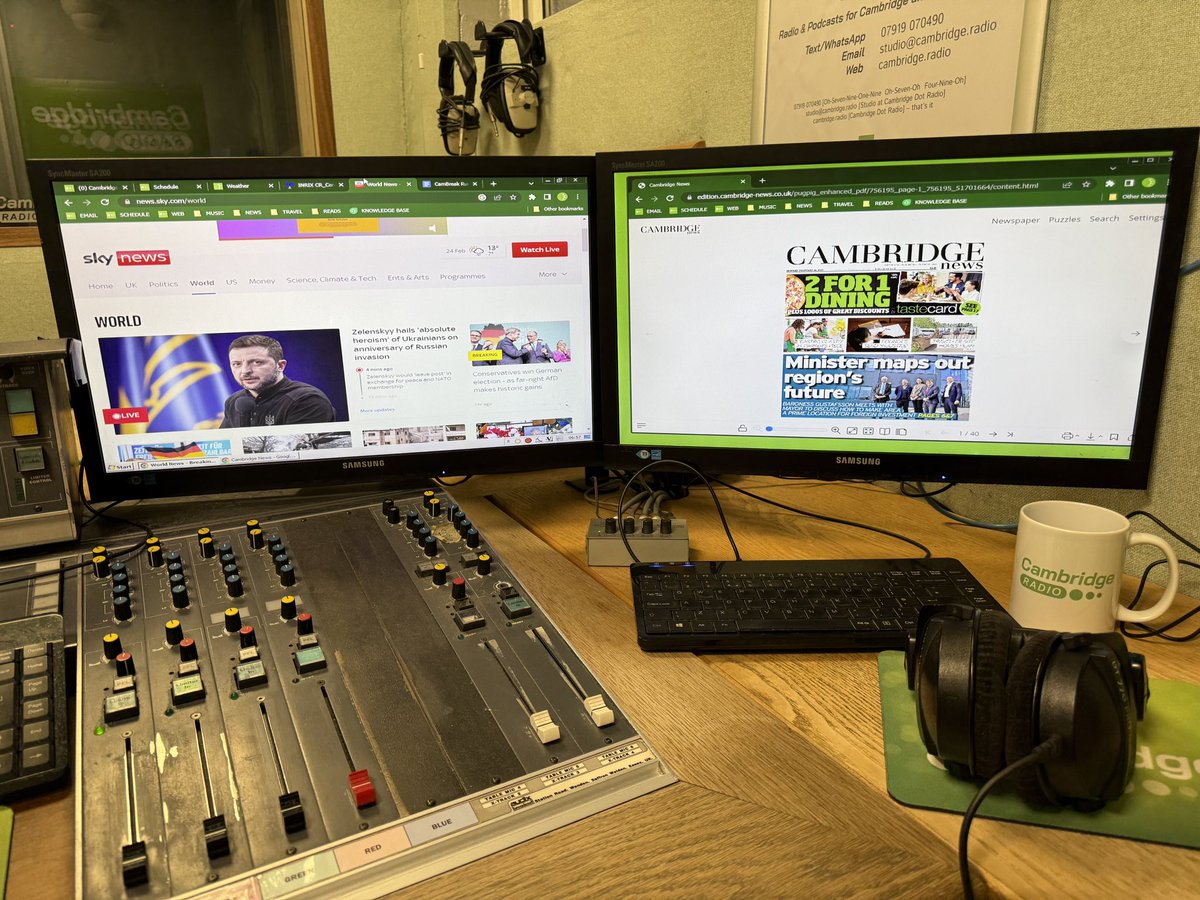Julian Clover (@julianclover) on Twitter photo On Cambridge Breakfast this morning, 3 years on from Russia’s full-scale invasion of Ukraine, we’ll speak to a Cambridge resident who fears for the future of her country. News, Weather, Travel. Top Tunes and the Inch. <a href="/cambridgeradio/">Cambridge Radio</a> from 7 On Cambridge Breakfast this morning, 3 years on from Russia’s full-scale invasion of Ukraine, we’ll speak to a Cambridge resident who fears for the future of her country. News, Weather, Travel. Top Tunes and the Inch. <a href="/cambridgeradio/">Cambridge Radio</a> from 7