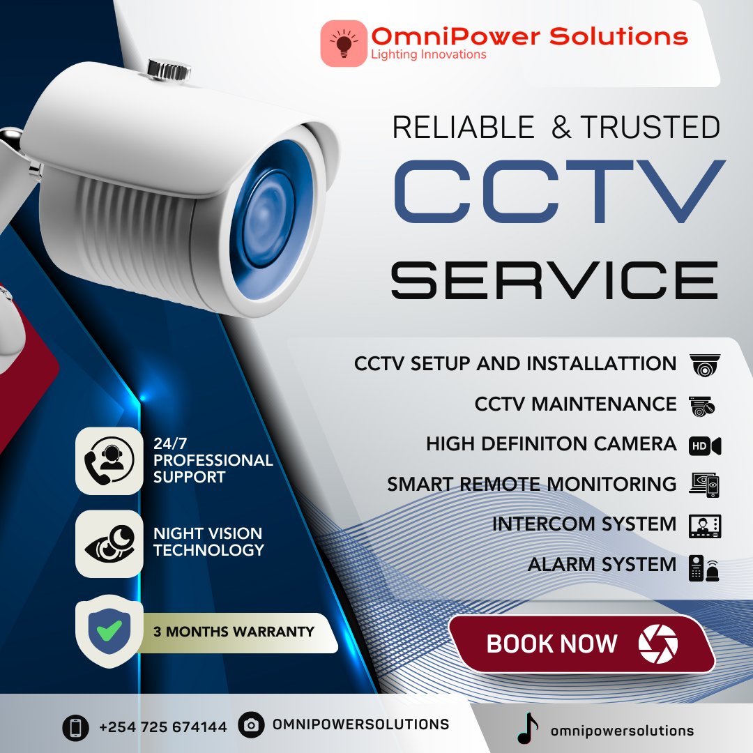 omnipowerkenya's tweet image. 🛡️ Secure your home & business with CCTV! We install high-quality cameras, from night vision to 360° surveillance. Stay safe & monitor from anywhere! 📹🔍 #CCTVInstallation #SecuritySolutions