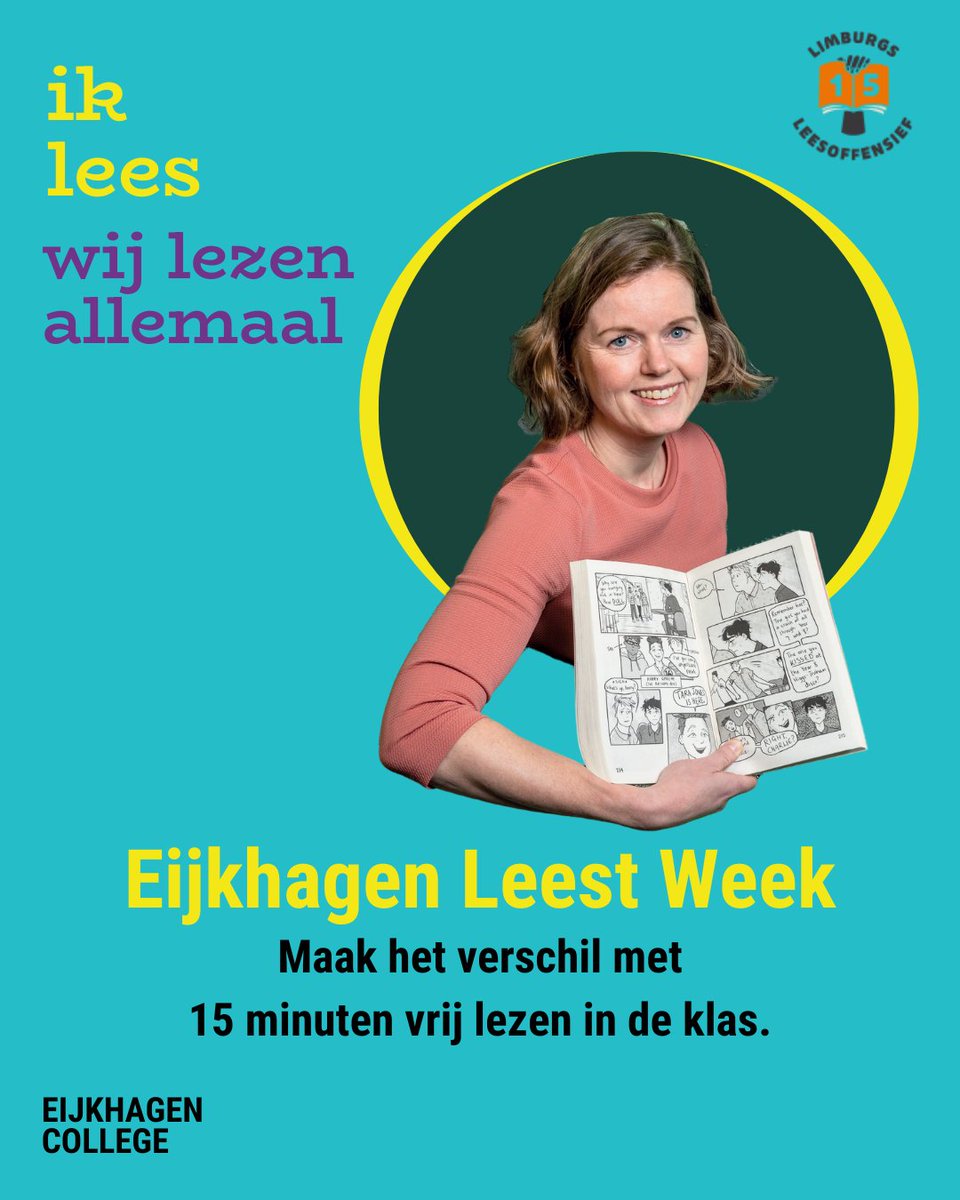 Eijkhagen Leest Week. Elke dag een Limburgs kwartiertje lezen op school. Meer info: eijkhagen.nl/actueel/nieuws… #lezen #onderwijs #SVOPL