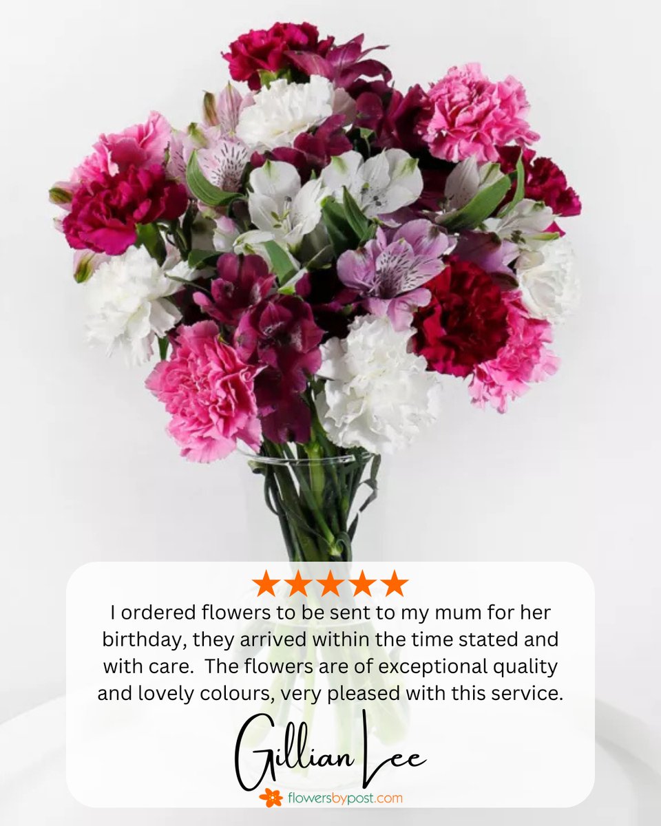 flowersbypost's tweet photo. Thank you so much for your lovely feedback! We’re thrilled to hear your mum’s birthday flowers arrived on time and brought her joy. Exceptional quality and care are at the heart of everything we do – we’re so pleased you’re happy with our service! https://t.co/Aehf0AgIsO