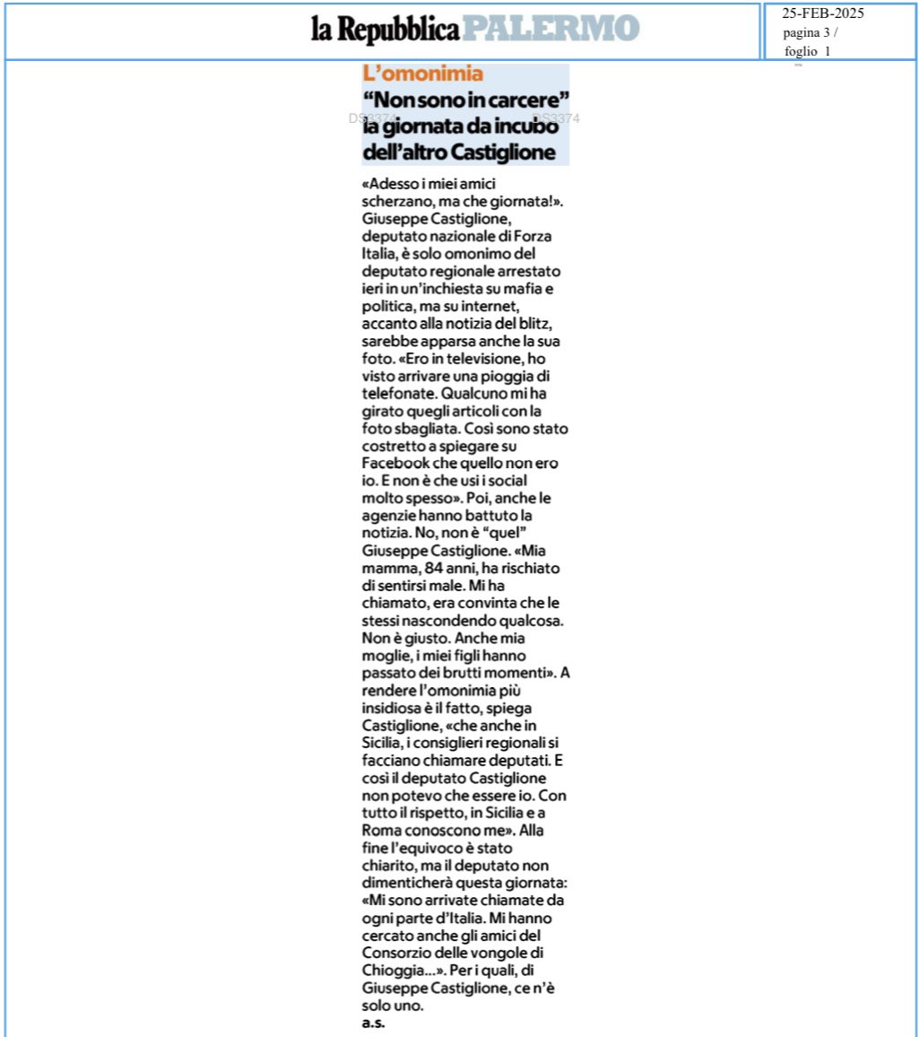 Ieri una brutta pagina di #disinformazione.
Grazie ai tanti amici per la commovente dimostrazione d’affetto ed alle redazioni di <a href="/repubblica/">Repubblica</a> e <a href="/lasiciliait/">La Sicilia</a> per l’attenzione dedicata.