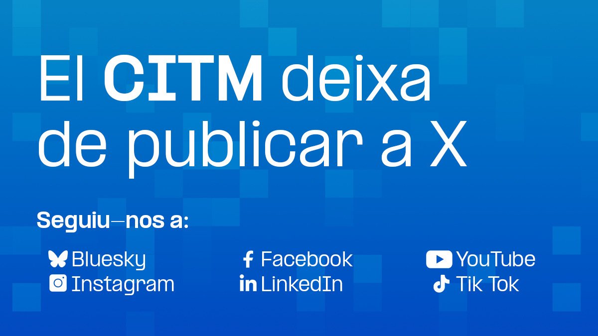 CITM_UPC's tweet image. La #UPC deixa de publicar a X per mantenir la seva comunicació en entorns que garanteixin la qualitat i la veracitat de la informació. 
Aquesta decisió, presa per consens al #ConsellGovernUPC el 19 de febrer, també la seguim al CITM, com a centre adscrit a la UPC i en coherència…
