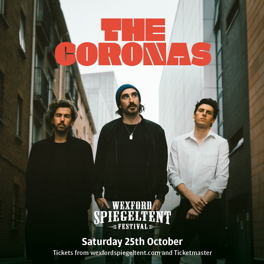 The Coronas (@thecoronas) on Twitter photo Delighted to anounce we will be returning to <a href="/SpiegeltentWex/">Wexford Spiegeltent Festival</a> this year on the 25th of October!! Tickets on sale this Friday at 10am.. Can’t wait 😝 Delighted to anounce we will be returning to <a href="/SpiegeltentWex/">Wexford Spiegeltent Festival</a> this year on the 25th of October!! Tickets on sale this Friday at 10am.. Can’t wait 😝
