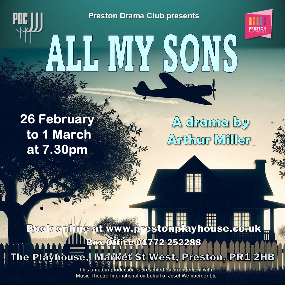 markymarkuk's tweet photo. 🚨 Don't miss Arthur Miller's timeless classic, *All My Sons*, brought to life by the incredible Preston Drama Club! 🎭 Opening night is February 26th – be there for a powerful story of family, morality, and the cost of the American Dream. 🎟️ Grab your tickets now!  #AllMySons https://t.co/aF1goA4zcB