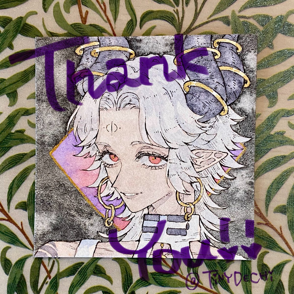 temoin__A's tweet image. ご依頼で描かせていただきました!!素敵なご縁をありがとうございました!!🖤💜❤️‍🔥
(瞳のハイライトにゴールドを使用しました…🐶✨)