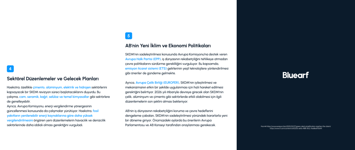bluearf_'s tweet photo. "AB, SKDM’nı basitleştirerek şirketlerin üzerindeki bürokratik yükü azaltmayı hedefliyor. Yeni düzenleme, şirketlerin %80’ini muaf tutacak. Rekabetçilik ve çevre hedefleri dengeleniyor."
#CBAM #YeşilMutabakat #Bluearf
—-----------------------------------------------
"The EU aims to simplify the CBAM mechanism, reducing the bureaucratic burden on companies. The new regulation will exempt 80% of businesses. Balancing competitiveness and climate goals."