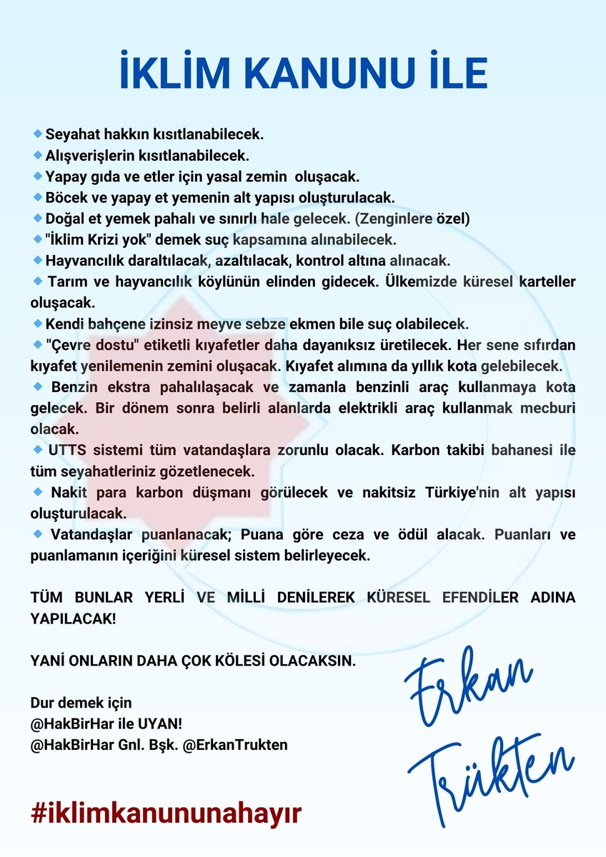 İklim Kanunu Felaketi!