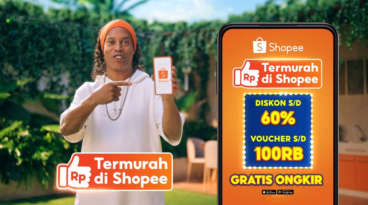 hminjae's tweet photo. niat banget shopee, bawa ronaldinho buat iklan! auto nostalgia masa kecil! #RonaldinhoDiShopee https://t.co/m9ZBfF3ar5 https://t.co/Uo3eS5yfyr