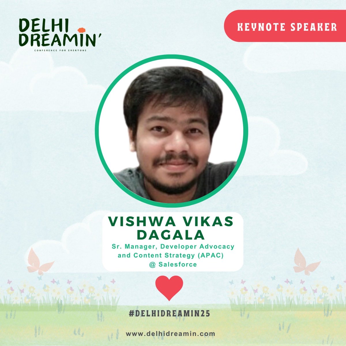 🎉 We are thrilled to welcome Vishwa Vikas Dagala as our keynote speaker for Delhi Dreamin’ 2025!

Stay tuned for an engaging session!

📅 𝟭𝘀𝘁 𝗠𝗮𝗿𝗰𝗵 |📍𝗗𝗔𝗜𝗖, 𝗗𝗲𝗹𝗵𝗶

#DelhiDreamin