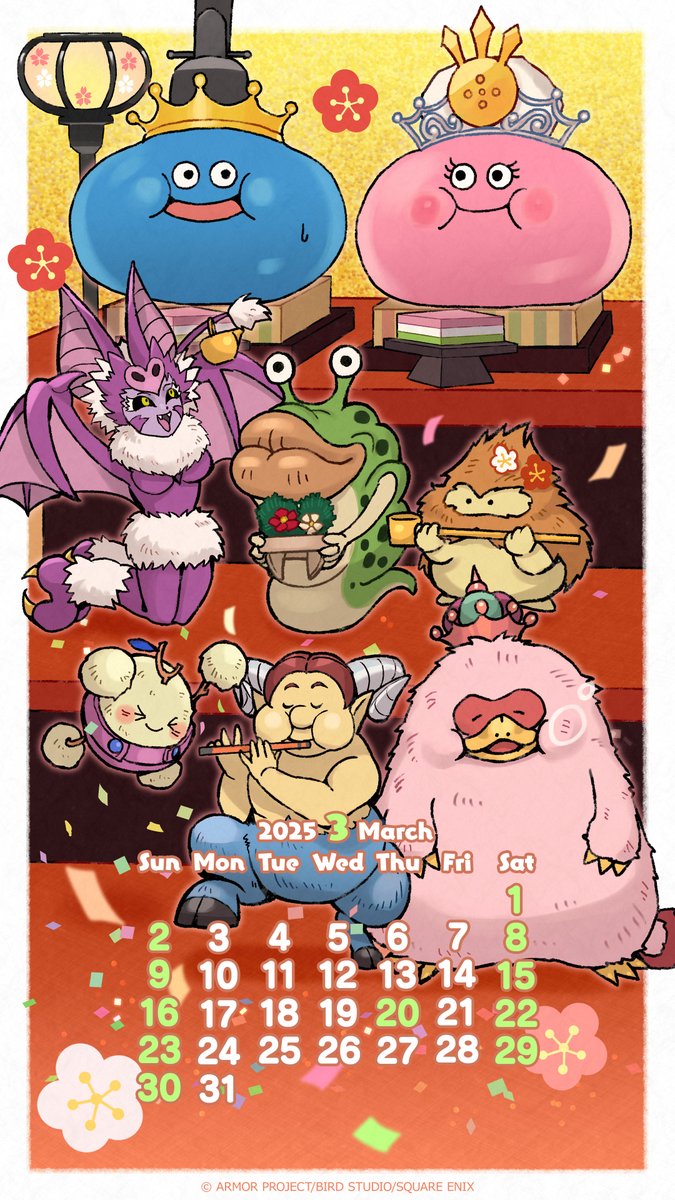 3月のカレンダー壁紙をお届けします📅 🎨今月の描き下ろしイラスト