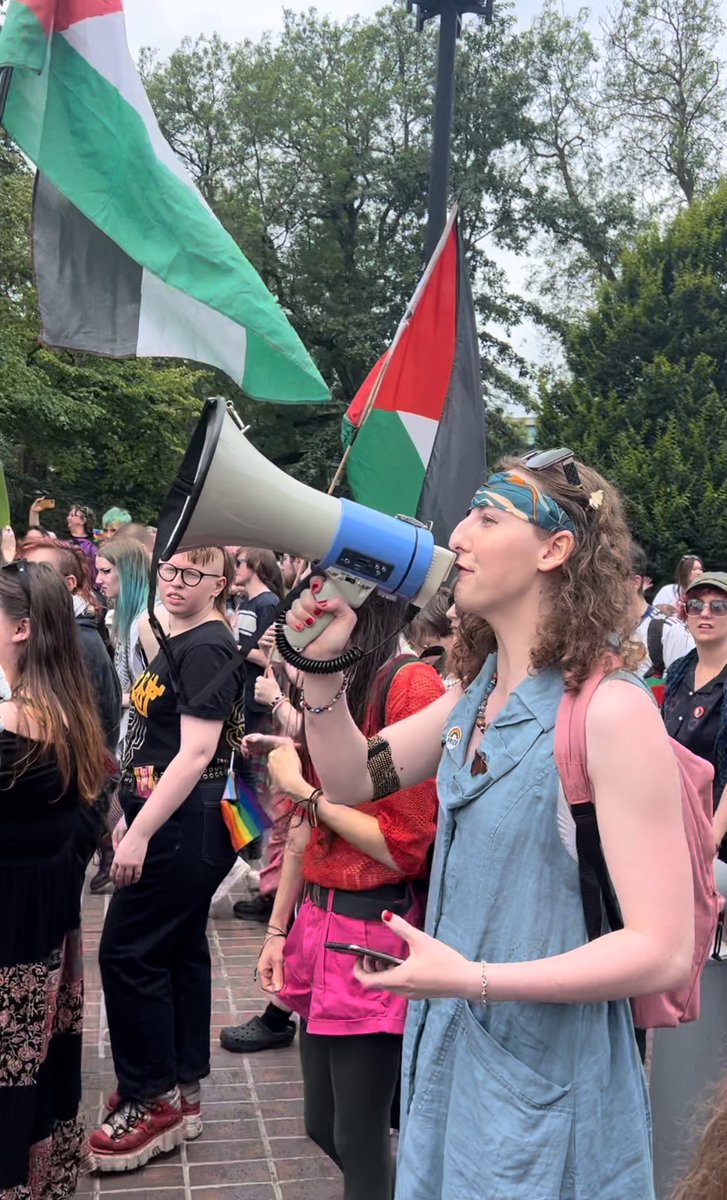 WeAreFairCop's tweet photo. The most dangerous Chief Constable in the country. @CCJardineNP 
 
Presiding  over the persecution of lesbians.
Promoting the sexual assault of women.
Marching with those seeking the destruction of Israel. 

(Pictures from Northern Pride 2024) https://t.co/PjltDxxZVl