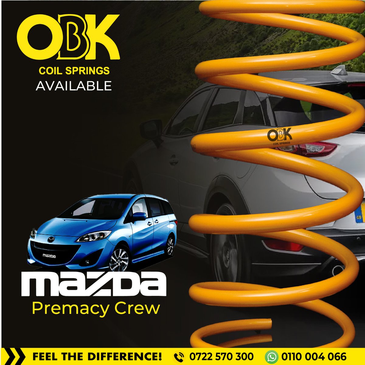orielkenya's tweet image. 🚗💥 Ready to give your Mazda the performance it deserves? We’ve got premium coil springs for all Mazda models, designed to enhance your ride with smooth handling and stability! 
📞 Call us at 0722570300
💬 WhatsApp: 0110004066
#MazdaPerformance #CoilSprings #SmoothRide