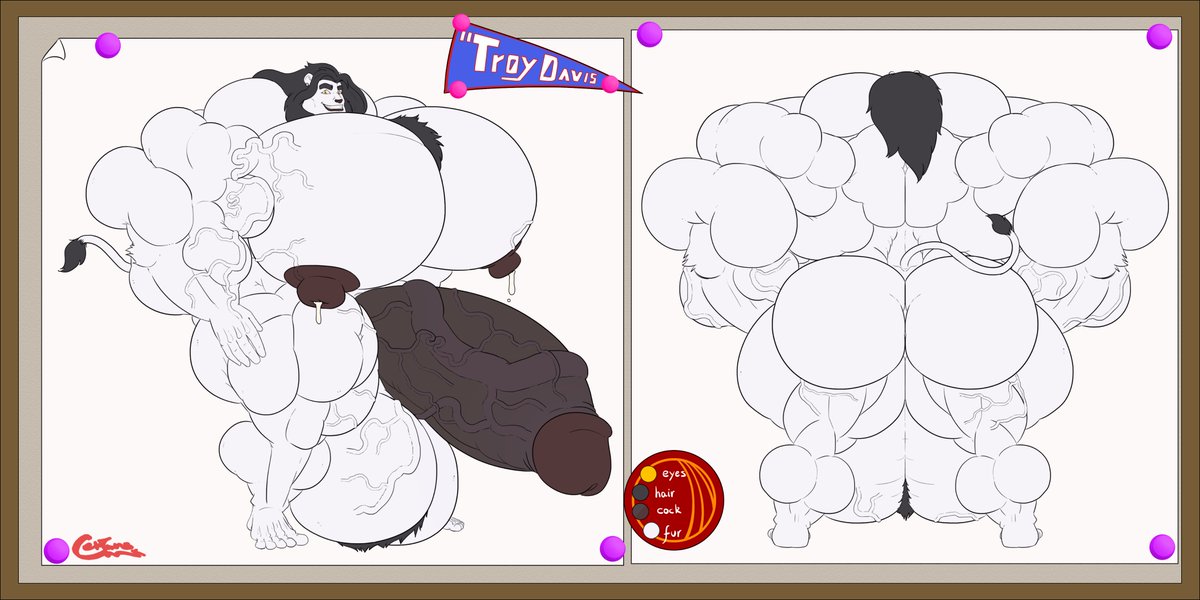 Joining his roster of hunks, Troy Davis, the milky, busty white lion who despite  being over his 30s, is still a frat jock at heart and a big himbo who  can go from a dominant beast to an easy prey depending on who's the  bigger alpha in the room! 

Troy © <a href="/AlphaWolfKane/">AlphaWolfKane</a>