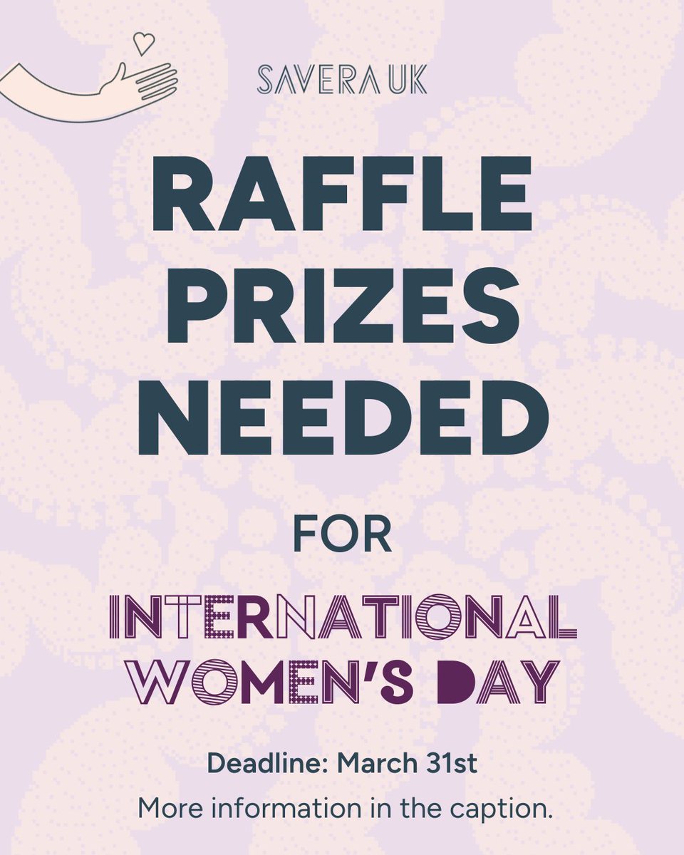 SAVERA UK (@saverauk) on Twitter photo 📢 We need your help. Our International Women’s Day celebration is back and we’re looking for prize donations for our raffle. Last year, your donations helped us make the occasion unforgettable for more than 200 women!
For more info, please email mala@saverauk.co.uk 📢 We need your help. Our International Women’s Day celebration is back and we’re looking for prize donations for our raffle. Last year, your donations helped us make the occasion unforgettable for more than 200 women!
For more info, please email mala@saverauk.co.uk