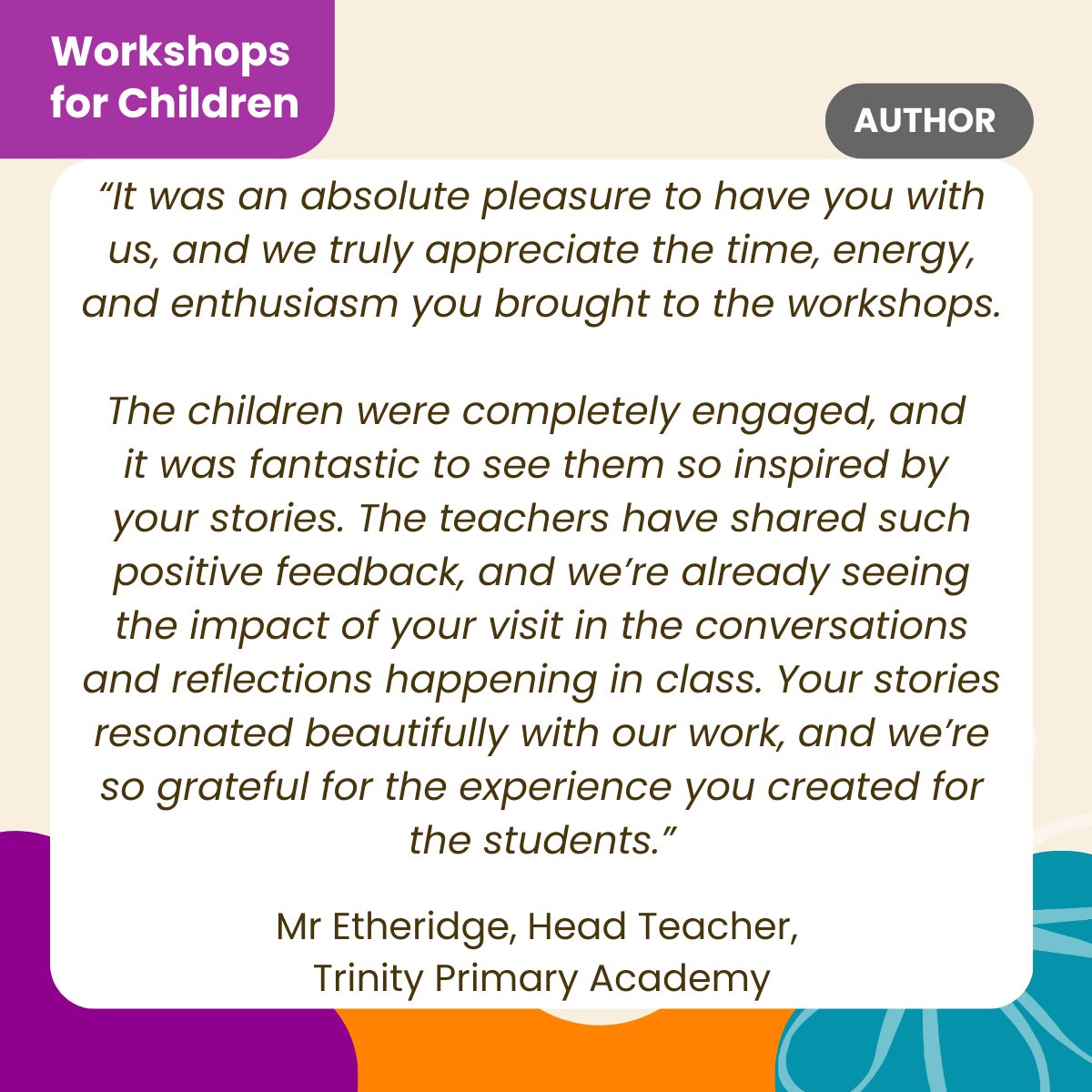Clare Luther (@clutherauthor) on Twitter photo #HeadTeacher #Testimonial - I invest 100% of my energy and enthusiasm into helping children explore their big everyday emotions through my stories. Get in touch with Ellie <a href="/SpeakingofBks/">Ellie at Speaking of Books</a> to book a school visit.
#AuthorVisit #SchoolWorkshop #BigEmotions #EmotionalWellbeing #HeadTeacher #Testimonial - I invest 100% of my energy and enthusiasm into helping children explore their big everyday emotions through my stories. Get in touch with Ellie <a href="/SpeakingofBks/">Ellie at Speaking of Books</a> to book a school visit.
#AuthorVisit #SchoolWorkshop #BigEmotions #EmotionalWellbeing