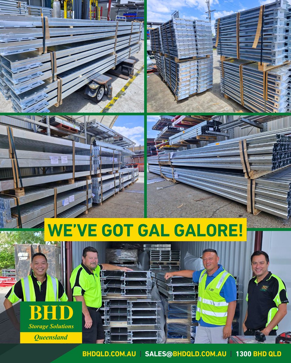 BHDQLD's tweet photo. Got unused outdoor space? Turn it into a storage powerhouse with our galvanised racking! 💪🌦️ Unlike powder-coated racking, it thrives in Aussie weather. ☀️🌧️ In stock &amp; ready to roll – no rust, no hassle, just quality storage that lasts! 📞 Call #BHDQLD today on 1300 243 753 https://t.co/dTek4jn6dx