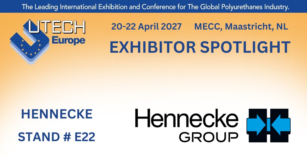 Welcome <a href="/HenneckeGroup/">Hennecke GROUP</a> as exhibitors at UTECH Europe 2027 at MECC, Maastricht, 20-22 April 2027.  Hennecke Group produces high-quality machines, plant and systems for a wide portfolio of technologies for polyurethane processing. loom.ly/x07B1Jw #UTECHEurope