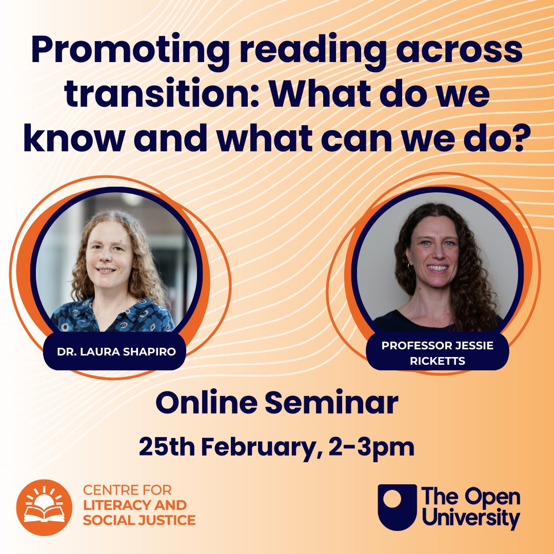Reading for Pleasure 🧶 (@openuni_rfp) on Twitter photo 🚨 At 2pm TODAY - don't miss this FREE seminar with <a href="/ricketts_lara/">Jessie Ricketts, moving to @rickettslara.bsky</a> and <a href="/LaShaps1/">Dr. Laura Shapiro @lashaps.bsky.social</a> discussing the crucial role of reading proficiency at transition & ways to encourage volitional reading 💙📚 Last few tickets left, grab yours now! 👉 eventbrite.co.uk/e/promoting-re… 🚨 At 2pm TODAY - don't miss this FREE seminar with <a href="/ricketts_lara/">Jessie Ricketts, moving to @rickettslara.bsky</a> and <a href="/LaShaps1/">Dr. Laura Shapiro @lashaps.bsky.social</a> discussing the crucial role of reading proficiency at transition & ways to encourage volitional reading 💙📚 Last few tickets left, grab yours now! 👉 eventbrite.co.uk/e/promoting-re…