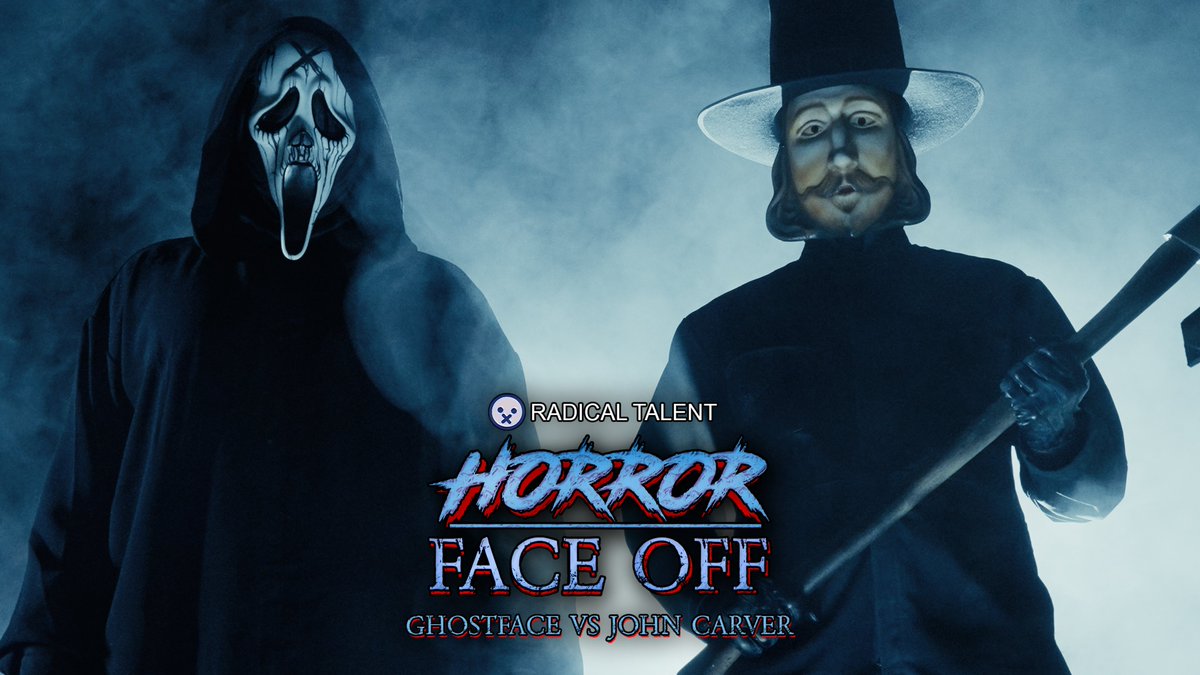RadicoolTalent's tweet photo. GHOSTFACE VS JOHN CARVER 
The next Horror: Face Off Episode begins filming! https://t.co/XVNUjwtmxq