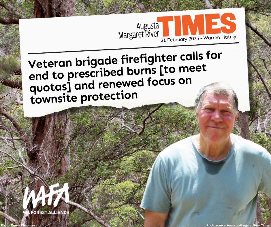 One of the south west WA region’s longest-serving volunteer firefighters with over 40 years experience, Ken Collins, says it was time to abandon prescribed burning quotas and focus on protecting townsites instead.

amrtimes.com.au/news/augusta-m…