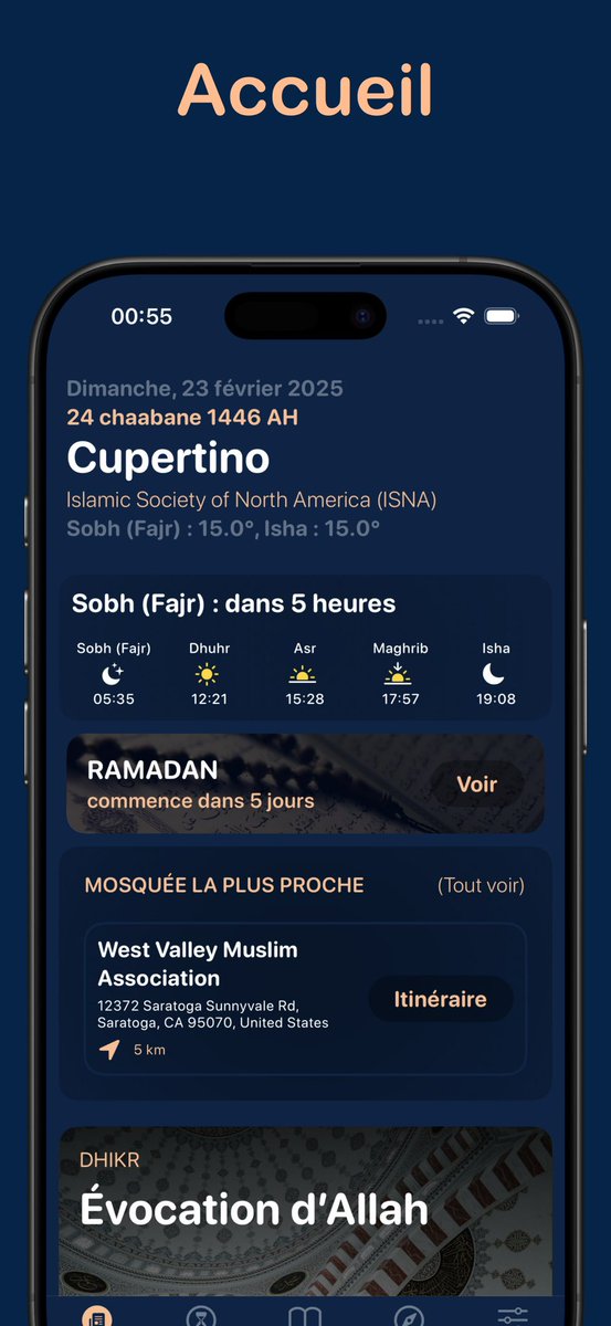 Salam Aleykoum, j’ai codé une appli iOS pour avoir les horaires de prière, la boussole, la lecture du coran, et une section sur le mois de Ramadan

J’aimerais bien avoir des retours qu’ils soient positifs ou négatifs inshaAllah

Barakallahoufikoum

🔗 apps.apple.com/app/id64752681…