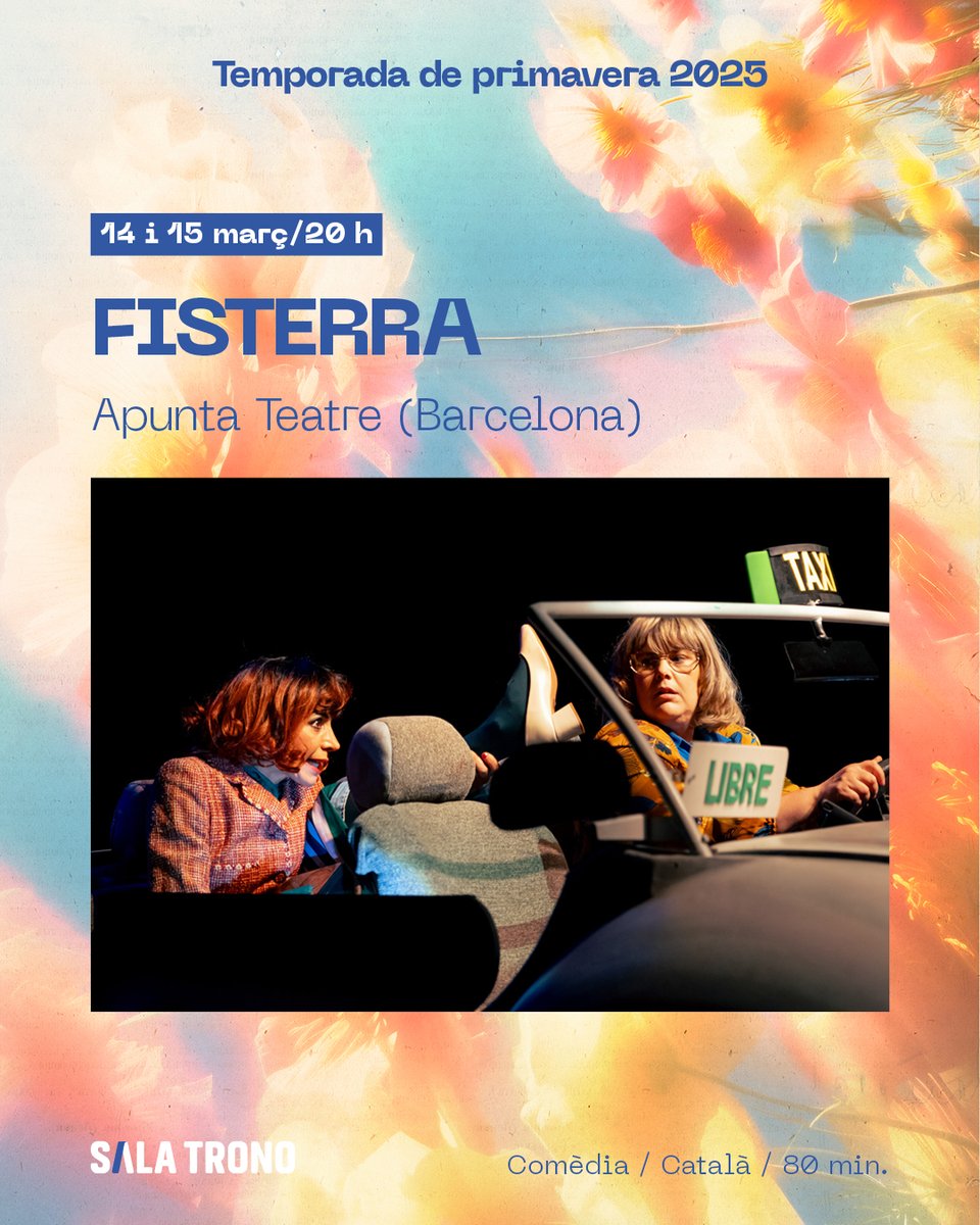 Fisterra
<a href="/apunta_teatre/">apunta_teatre</a>
Dies 14 i 15 de març a les 20h a #salatrono
Compra les teves entrades a salatrono.koobin.cat/finisterra

<a href="/ReguantXenia/">Xenia Reguant Contreras</a>
<a href="/gon_ferran/">ferran.gon</a>
@martatomasa1
@gemmamart82
 <a href="/TGNcultura/">Tarragona Cultura</a> 
<a href="/agendatgn/">Agenda Cultural Tarragona 🗣️</a> 
<a href="/cooperativatgn/">cooperativaobreratarraconense</a>