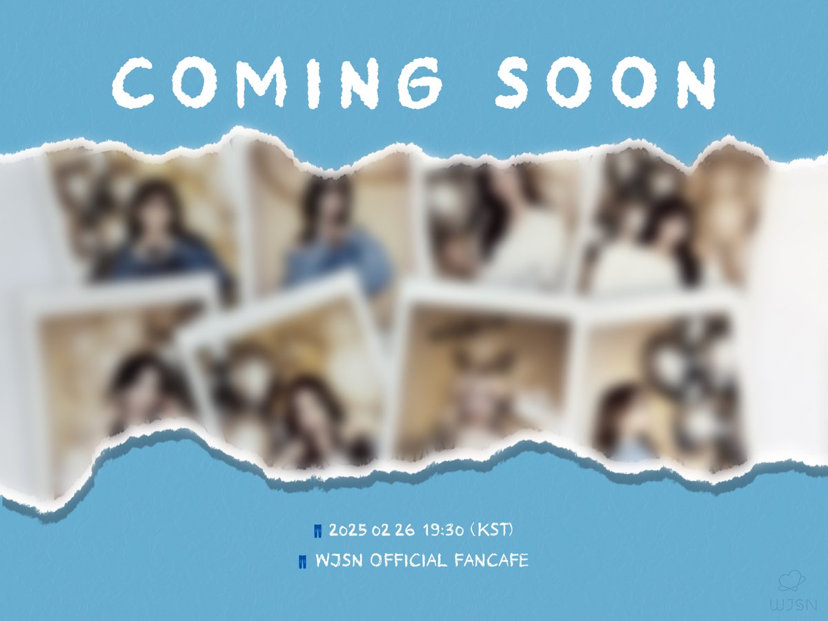 [🔔]

WJSN 9th Anniversary EVENT
📅 2025.02.26 19:30 (KST)
Coming soon🩵

#우주소녀 #WJSN
#9년간_우주소녀와_함께해줘서_우정해
