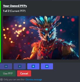 Only a small update but we want to show we're still out here working away. 

For those who have bought multiple PFPs, there is now functionality to easily scroll through them for simple PFP switching.

Lots more to come!

#HBAR #Hedera #HederaNFTs #HBARNFTs #hbarbarians