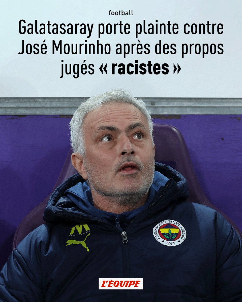 Les dirigeants de Galatasaray ont annoncé porter plainte contre l'entraîneur portugais du Fenerbahçe José Mourinho. Ses propos tenus à l'issue de la rencontre ce lundi en Süper Lig sont jugés racistes et immoraux par le club stambouliote...

l.lequipe.fr/Sdx