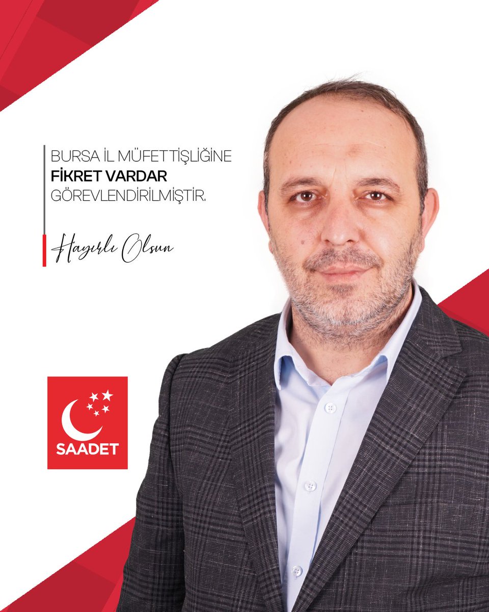 Bursa il müfettişliğine Fikret Vardar görevlendirilmiştir.
Hayırlı Olsun.