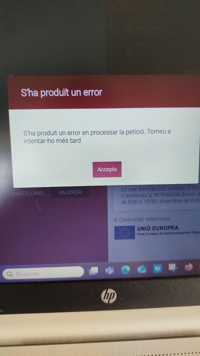 Només uns minuts després d'obrir el termini de votació, el web habilitat per la Conselleria per a la consulta ja està desbordat🙄. Alguns exemples que ens han arribat d'algunes Activistes pel Valencià 👇

Un nou exemple de la falta de saber fer i previsió d'aquesta Conselleria.