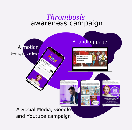 Can you explain thrombosis in 60 seconds? At Sanofi, we use #nojargon to make it easier for everyone to understand the disease.

Based on a comic strip explaining the disease, the team has created an educational video on the pathology in 60 seconds! Landing page, social media,