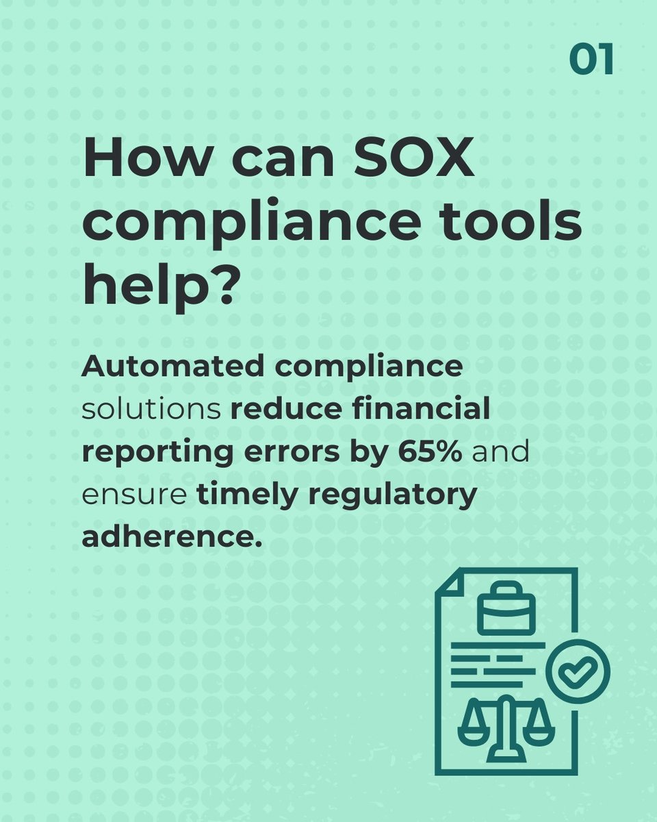intonenetworks's tweet photo. SOX compliance is more than just a regulatory requirement! Yet, many higher education institutions face challenges due to decentralized financial systems, leading to reporting errors and compliance risks. 

#SOXCompliance #FinancialIntegrity #RiskManagement #AutomatedControls https://t.co/y77CqyouSW