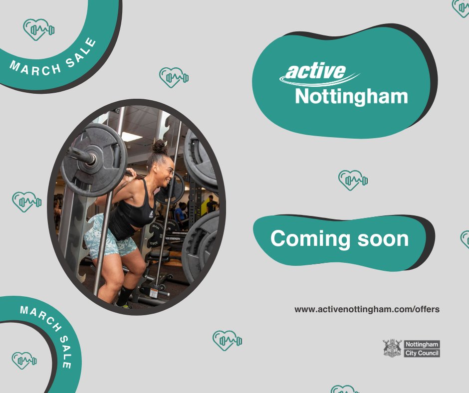 Our March Sale launches on 11 March, set your reminders today! ⏰

#ActiveNottingham #MarchSale #Fitnessjourney #Gymgoals