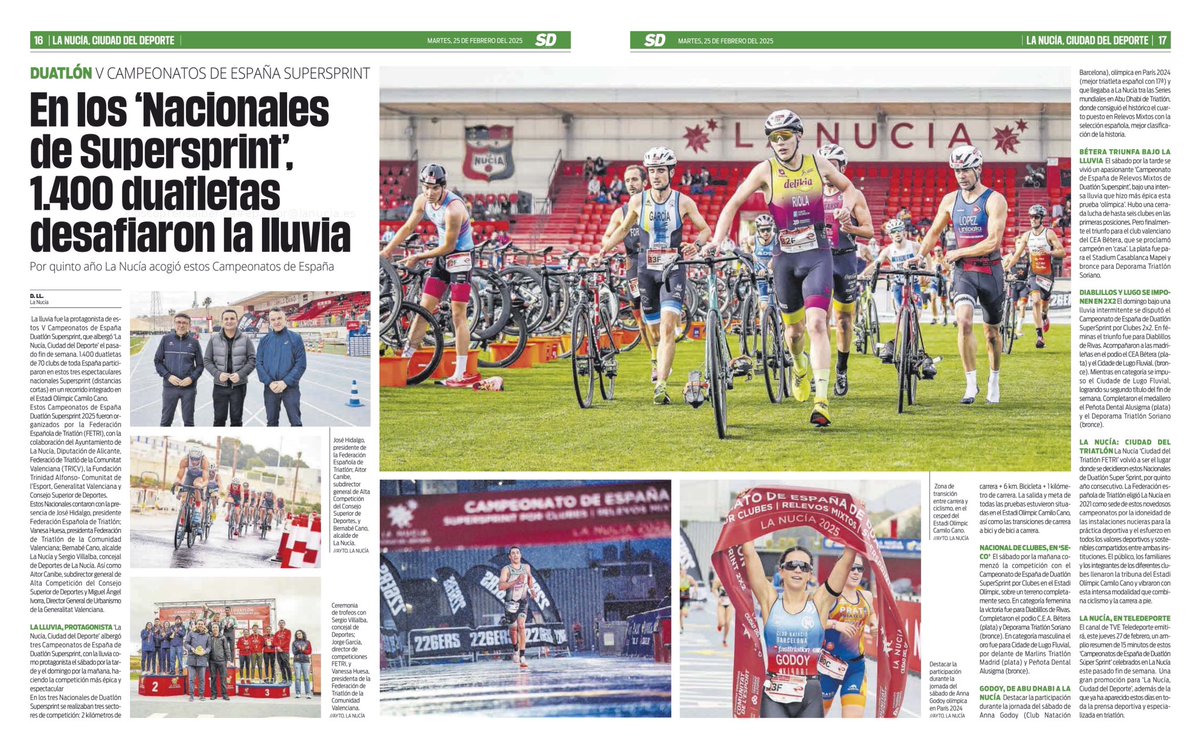 Bernabé Cano (@bernabecanoes) on Twitter photo 🔥🚴♂️🏃🏼♂️🏟️Hoy en <a href="/superdeporte_es/">Superdeporte</a>, especial sobre los Nacionales de Duatlón Supersprint celebrados el pasado fin de semana en <a href="/lanuciadeporte/">La Nucia Ciudad del Deporte</a>‼️
🤝 <a href="/TRIATLONSP/">FETRI</a>
📍 <a href="/EstadiLaNucia/">Estadi Olímpic Camilo Cano La Nucía</a>
📰👉🏻 superdeporte.es/polideportivo/…
#LaNuciaCiudadDelDeporte #FetriLaNucia 🔥🚴♂️🏃🏼♂️🏟️Hoy en <a href="/superdeporte_es/">Superdeporte</a>, especial sobre los Nacionales de Duatlón Supersprint celebrados el pasado fin de semana en <a href="/lanuciadeporte/">La Nucia Ciudad del Deporte</a>‼️
🤝 <a href="/TRIATLONSP/">FETRI</a>
📍 <a href="/EstadiLaNucia/">Estadi Olímpic Camilo Cano La Nucía</a>
📰👉🏻 superdeporte.es/polideportivo/…
#LaNuciaCiudadDelDeporte #FetriLaNucia