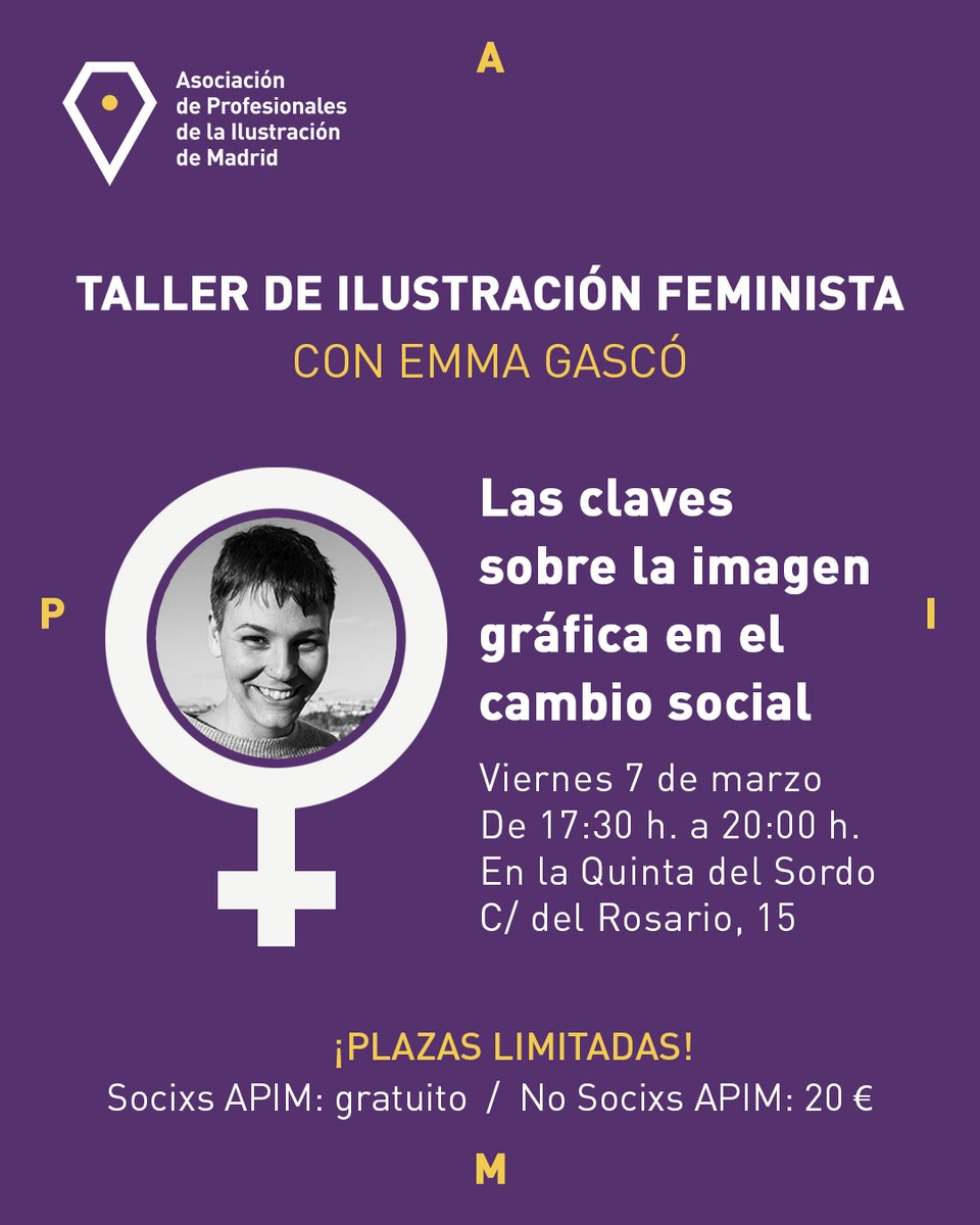 Todavía estás a tiempo para inscribirte en este taller teórico -práctico sobre ilustración feminista, impartido por Emma Gascó. En este taller se presentarán algunas claves sobre el papel que tiene la imagen gráfica en el cambio social.
Inscripción:
forms.gle/7qSoJaeRBvcXJb…