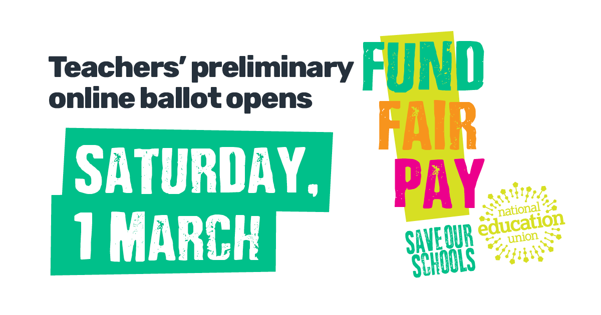 4️⃣ days to go!⌛

📉 The government’s unfunded 2.8% pay offer won’t: 
❌  correct the real terms loss in pay teachers have suffered since 2010.
❌  bring more teachers into our schools or encourage existing ones to stay.
❌  bring teachers’ pay in England up to the level of our