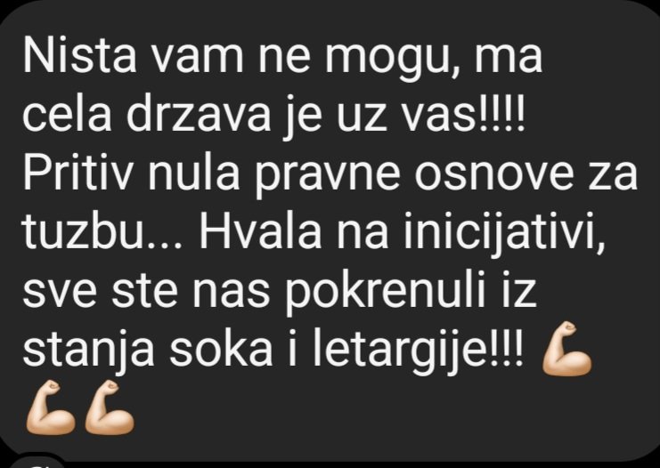 Ovo je najvažniji deo cele priče, da su se ljudi pokrenuli i shvatili da ne treba da ćute i da mogu da menjaju stvari‼️

Krenuli smo na dugačak put, malim koracima. Visoke cene će izgubiti bitku, jer je to prirodno i logično. Bitno je da počnemo da cenimo sebe, u svemu i uvek!