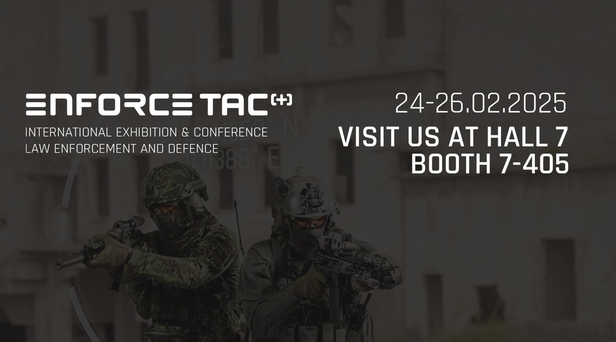 Join us at Enforce Tac 2025 (Trade Only)! The premier industry event for professionals from government agencies and armed forces. This trade fair provides a discreet atmosphere and offers everything professionals need.

24th-26th Feb
Hall 7 / Booth 405
enforcetac.com