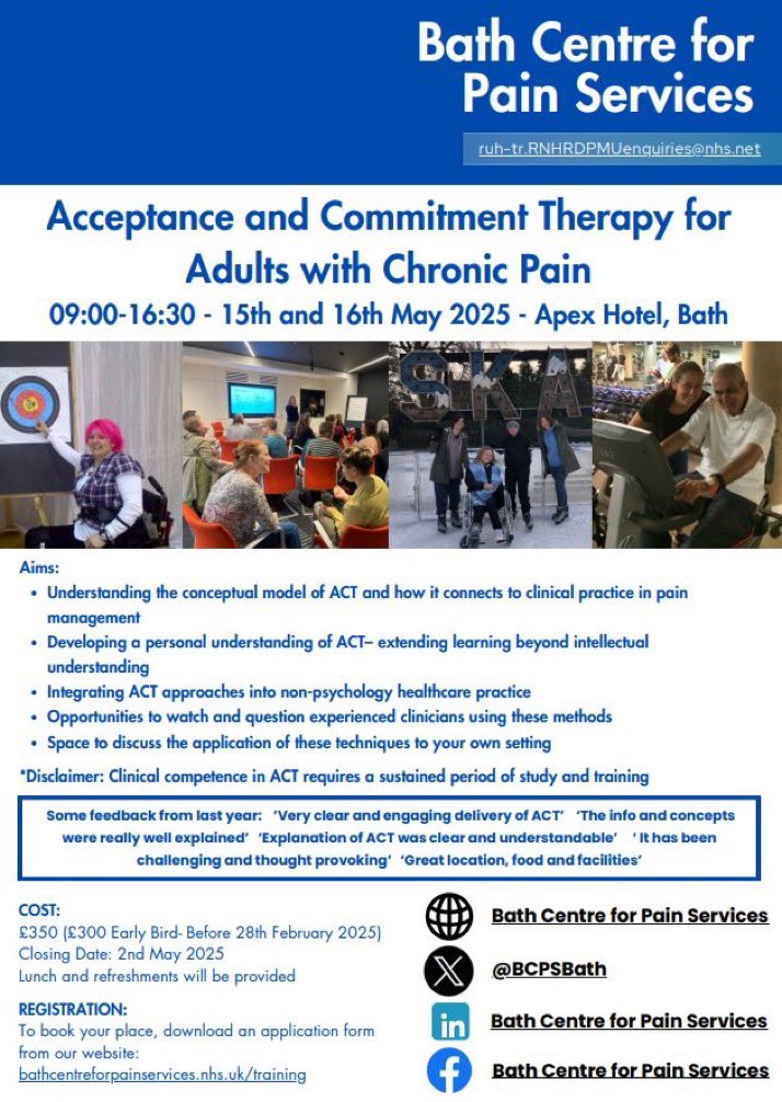 Jen Ford (@jenford_physio) on Twitter photo Interested in learning ways to engage your patients to help support meaningful changes? This brilliant course <a href="/BCPSBath/">Bath Centre for Pain Services</a> is appropriate for any clinicians working with patients with long term conditions 👇 Interested in learning ways to engage your patients to help support meaningful changes? This brilliant course <a href="/BCPSBath/">Bath Centre for Pain Services</a> is appropriate for any clinicians working with patients with long term conditions 👇