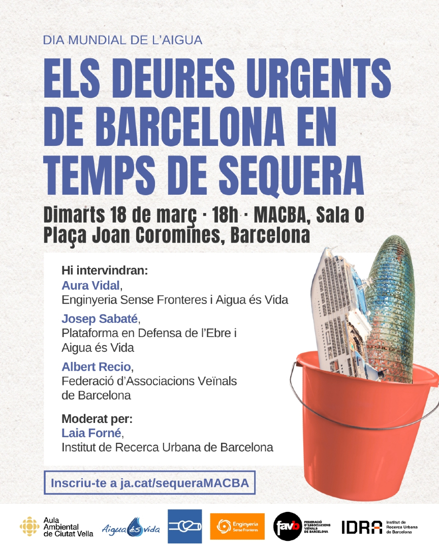 #AGENDA 📅 Els deures urgents de Barcelona en temps de sequera

Barcelona és la ciutat que més aigua consumeix a Catalunya, i la demanda no para de créixer. Com pot assumir més responsabilitat en l’estalvi i reutilització de l’aigua? 🤔

ℹ️ + inscripcions noenraja.cat/agendes/sequer…