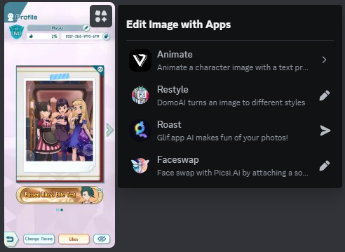 StarrySuicune's tweet photo. I'm absolutely disgusted to see that discord now allows fast "AI" vandalism of others peoples photos and artworks if they were uploaded directly to discord.
Can't do this with thumbnails - yet?
Copyright violation done easy, awesome! -_- https://t.co/JWBvN66QgD