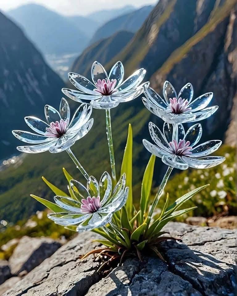 Interesting1413's tweet image. Glass flowers that grow in Japan