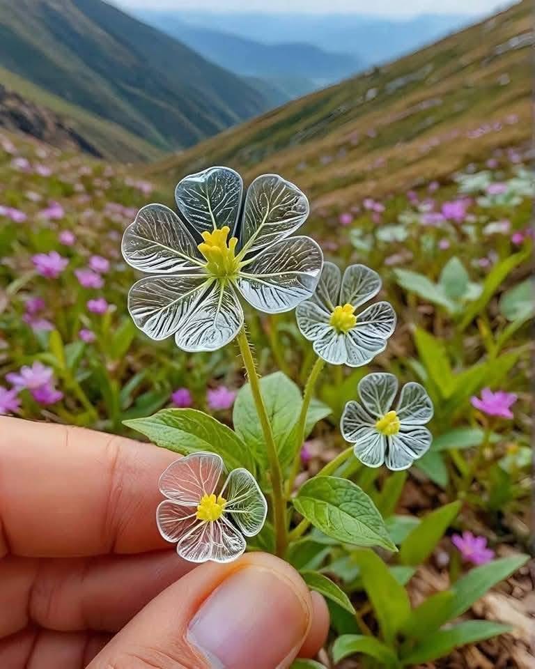 Interesting1413's tweet image. Glass flowers that grow in Japan