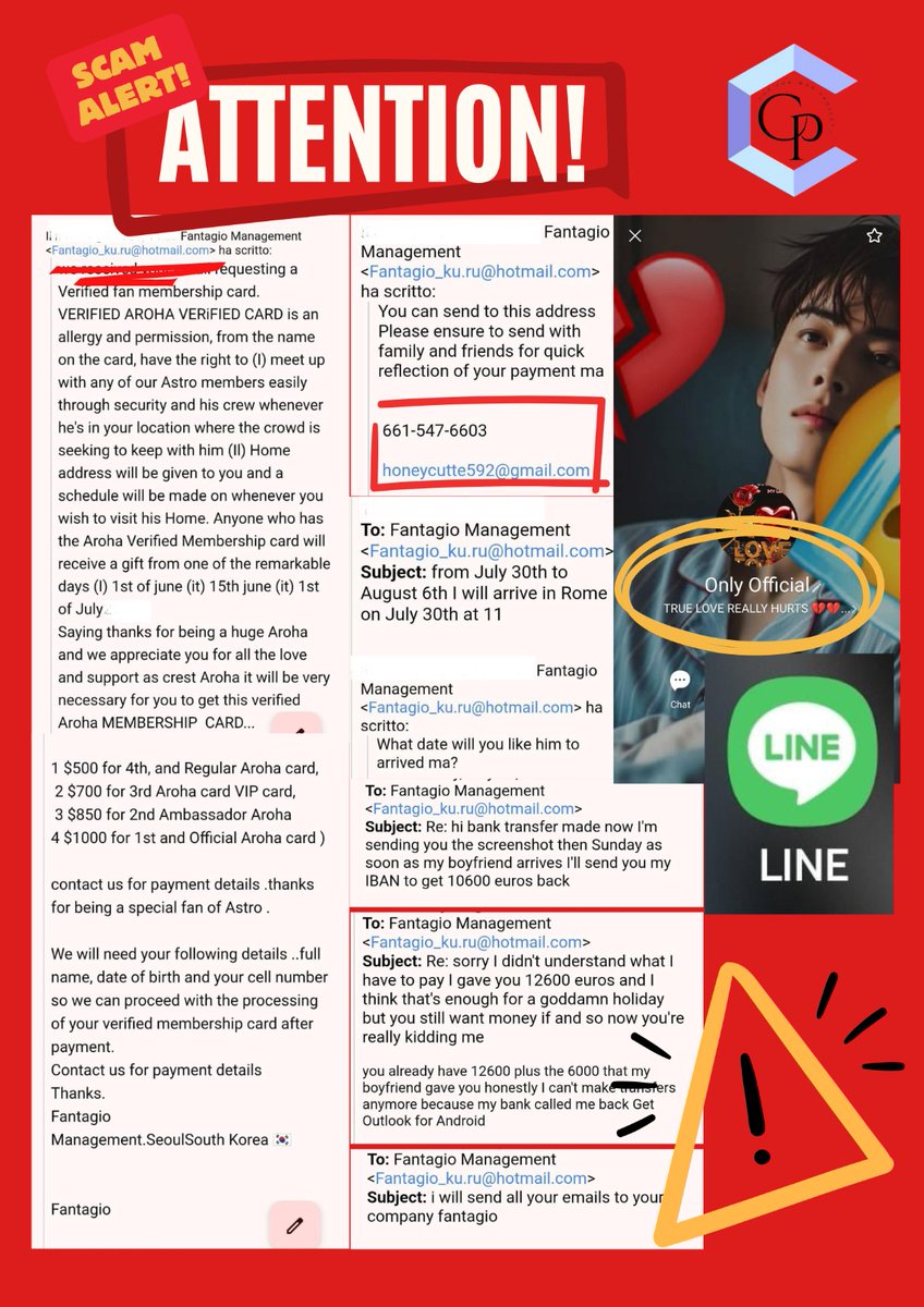 ‼️ 𝗔𝗧𝗧𝗘𝗡𝗧𝗜𝗢𝗡 - 𝗦𝗖𝗔𝗠 𝗔𝗟𝗘𝗥𝗧‼️

It has come to our attention of this scam involving fraudsters impersonated Cha Eun-Woo and his agency, Fantagio, communicated with fan via fake social media/email accounts and DMs, to fraudulently deceive the victim and led to huge